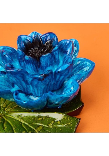 Evidea Deco Lotus Dekoratif Tabak - Mavi - 12 Cm