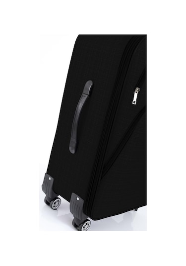 Orta Boy 4 Teker Kumaş Valiz Siyah 1081 Siyah