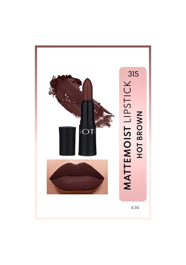 Note Cosmetique Mattemoist Lipstick Mat Bitişli Ruj 315 Hot Brown - Koyu Kahverengi