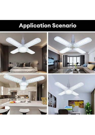 Beyaz 72we27 Kristal Katlanabilir Pervane Model Led Ampul 4+1 Kanatlı Led Ampul 6480 Lümen Led Lamba