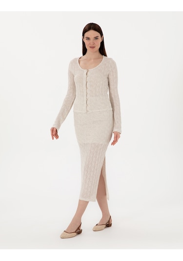 Pierre Cardin Kadın Krem Hırka Örme 50301371-vr071 Krem
