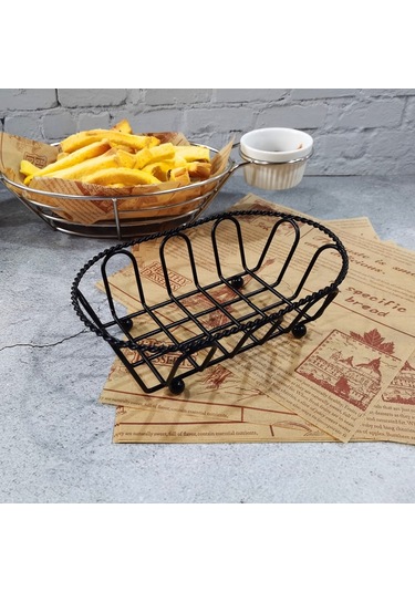 Sones Dövme Demir Meyve Taşınabilir Depolama Sepeti Ekmek Patates Kızartması Kızarmış Atıştırmalıklar Taşınabilir Sepet Oval Kenevir Sepet Diğer