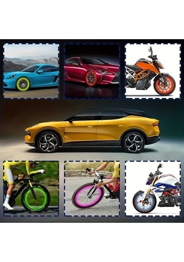 Fastbuy Turcoshop11 4 Parça Sarı Evrensel Kırmızı Kafatası Desenli Oto Valf Kapağı