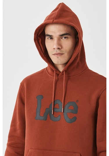 Lee Regular Fit Normal Kesim %100 Pamuk Kapüşonlu Sweatshirt L212021810 Taba