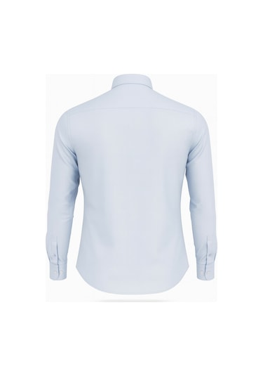 Erkek Beyaz/mavi Slim Fit Gömlek Plus Scorpion, Ofis & Günlük Şık Kombin, Ütü Gerektirmeyen Mavi