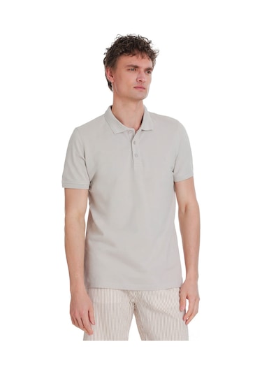 Hatemoğlu Taş Regular Fit 100% Pamuk Polo Yaka Tişört 1991432 Taş-01