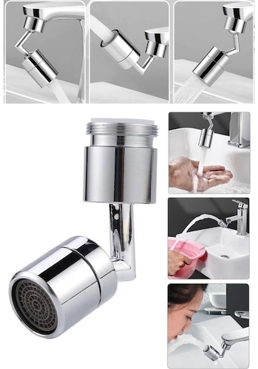720 Derece Dönebilen 4 Filtreli Tasarruflu Mutfak Musluk Lavabo Başlığı