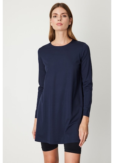 On Kadın Uzun Kollu Basic Tunik 61421 Lacivert Lacivert