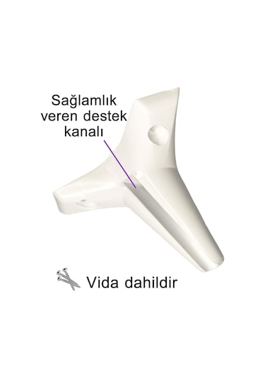 4 Adet Zelve 12 Cm Beyaz Lüx Mobilya Kanepe Sehpa Ünite Koltuk Ayağı Baza Ayak