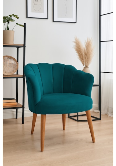 Papatya Berjer - Modern Tekli Koltuk - Babyface Kumaş - Petrol