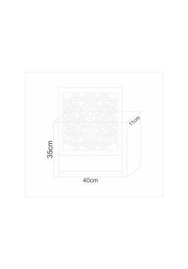 Modem Saklama Kutusu Sürgülü Yukarı Açılır 35 X 40 Motifli Siyah