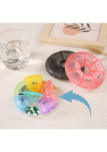 Su Geçirmez Haftalık Hap Kutusu 7 Günlük Haftalık Uygun Seyahat Hap Kutusu Renkli Taşınabilir İlaç Düzenleyici Çocuklar Stil H,