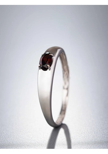 Uvelirnye Tradicii 925 Ayar Gümüşten Doğal Grenat Taşlı Yüzük 337433133 Gümüş