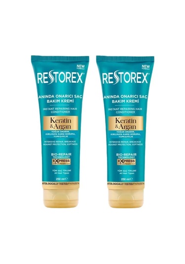 Restorex Keratin Argan Onarıcı Saç Bakım Kremi 250 Ml 2 Adet