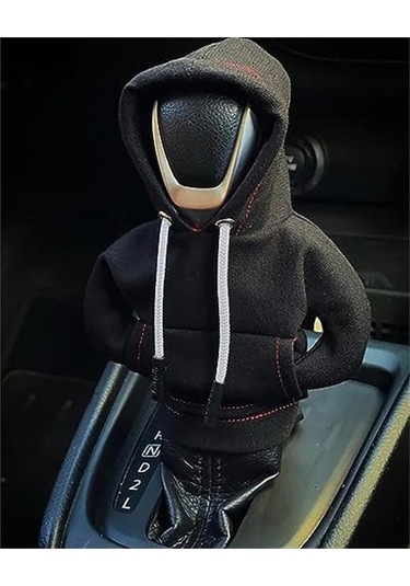 Novahub Siyah Hoodie Araba Vites Kapağı Moda Vites Hoodie Araba Vites Topuzu Kapağı Manuel Kolu Dişli Kazak Değişim Kolu Kapağı Siyah Siyah
