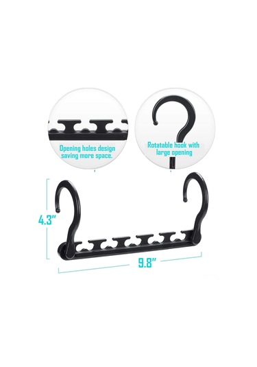 Yunboo Siyah Abs Çok Amaçlı Seyahat Çadırı: 5 Delikli, 360 Döner, 10 Adet Mantar/çorap Asma Teli Siyah