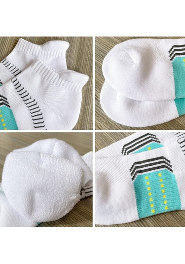 Maiyame Kadınlar İçin Spor Çorapları - Konforlu Yastıklandırma, Ateş Dağıtıcı Ağ Desenli, Kayma Önleyici, Topuk Ve Parmak Bölgesi Güçlendirilmiş Beyaz - Yeşil