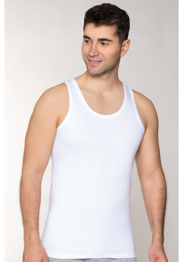 Erkek Penye Atlet Beyaz Xxl 2xl Dowry Beyaz