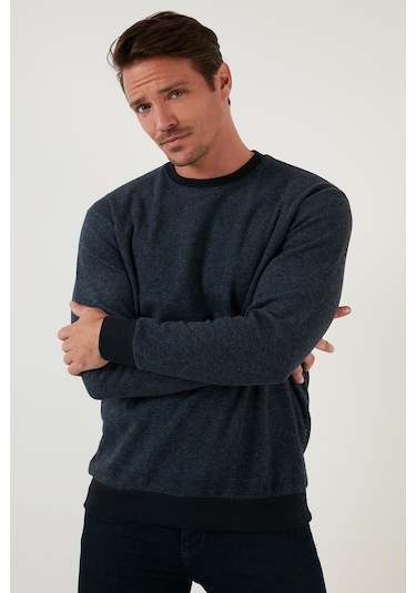 Buratti Slim Fit Bisiklet Yaka Pamuklu Erkek Kazak 456201 Indigo