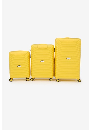3'lü Set Silikon Kırılmaz Pp Unisex Sarı Valiz Pwvlz005 Sarı