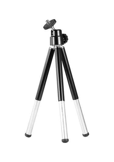 Dofolink Masaüstü Mini Tripod: 15cm Katlanabilir, 20cm Maksimum Yükseklik, 1/4" Vida, Alüminyum Ally, Siyah, Kameralar Ve Kamera İçin Evrensel