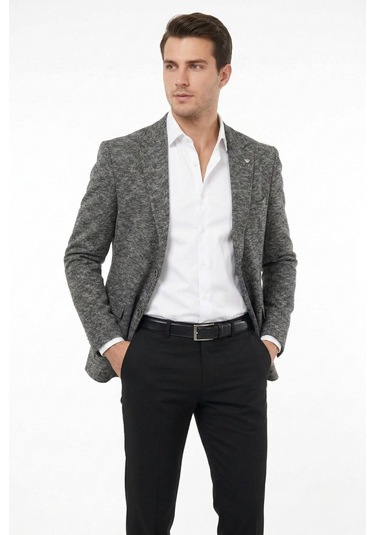 Suitmen Erkek Tek Spor Ceket 4 Drop Çift Yırtmaçlı Mevsimlik Bgl-st05331 Antrasit