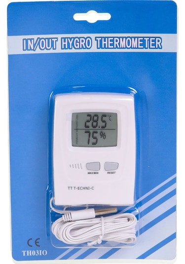 T-Technıc Dijital Saat.Iç-Dış Isı Ve Nem Ölçer Termometre Th-0310