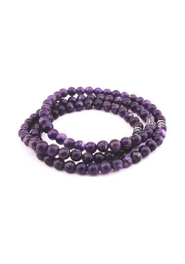 Hem Bileklik - Hem Kolye - Hem Tesbih 99Lu Mor Ametist Doğaltaş T N11.6230