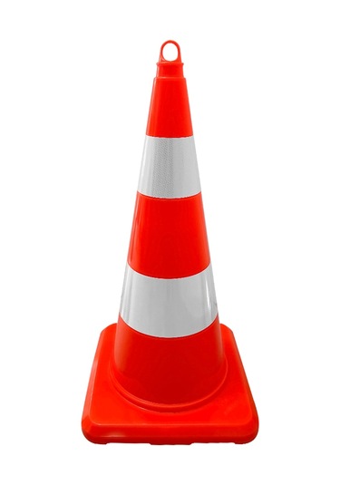 50 Adet Pvc Trafik Konisi 75 Cm Çift Reflektifli Trafik Dubası-3734