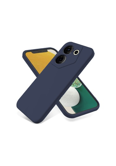 Forzacase Tecno Camon 20 Pro 5g Uyumlu Liquid Serisi İçi Kadife Lansman Silikon Kılıf Lacivert