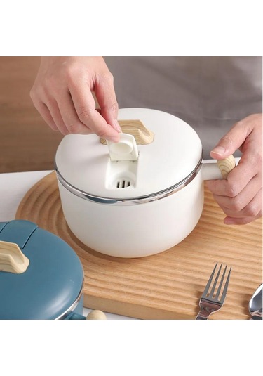 Skycity 304 Paslanmaz Çelik 1200 Ml Çorba Kasesi - Kapaklı, Su Drenajlı, Üniversite Yemeği, Salata Ve Atıştırmalık Depolama Kabı - Beyaz Beyaz