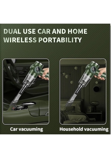 Tongxida 5 İnci Araba Elektrikli Süpürge, 290000pa Güçlü Emiş, Jl Model, Orta Boy, Ev Ve Ofis Kullanımı Yeşil