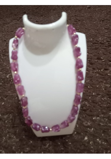 Mor Kesmeşeker Desenli Kolye Mor