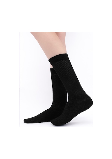 Mısırlı Kadın %10 Gümüş Madeni İçerikli Siyah Soket Çorap M 78000 Sı Siyah