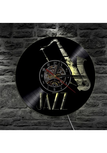 Primepickings Müzik Vinil Kayıt Duvar Saati - 7 Renk Seçenekleri İle Led Duvar Saati Ve Müzik Aleti - Unutulmaz Hediye A