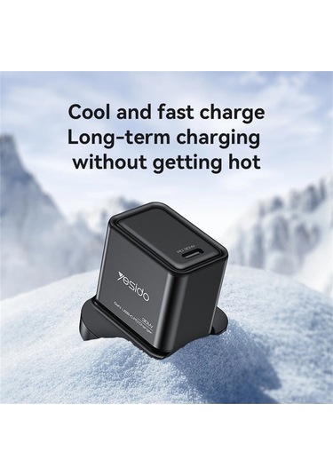 Tongxida Yesıdo Yc82 Pd 30w Hızlı Şarj Güç Adaptörü Type-c Tek Bağlantı Noktalı Gan Duvar Şarj Cihazı Siyah Mobil Cihazlar İçi Siyah