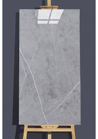 10 Adet 60x30 Kendinden Yapışkanlı Parlak Gri Duvar Paneli