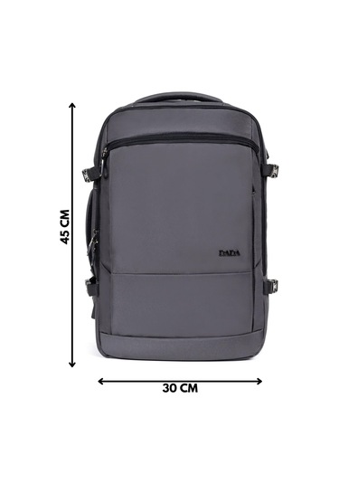 Dada Körüklü Su Geçirmez Kumaş Fonksiyonel Sırt Çantası 15.6 İnç Gri