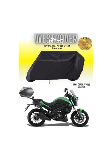 Bajaj Dominar 400 Arka Çanta Uyumlu Siyah Motosiklet Brandası,örtüsü