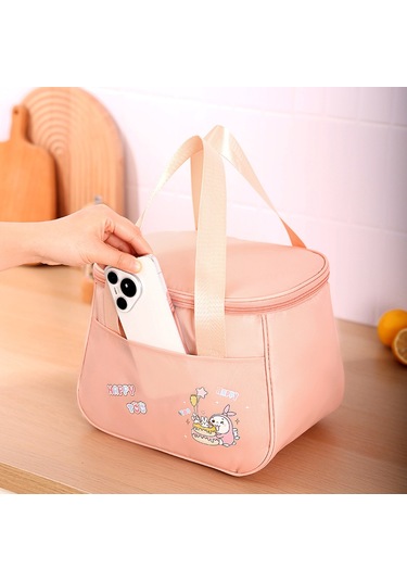 Jian Fan Karikatürlü Eğlenceli Is Koruma Çantası Yemek Kutusu-gri Gri