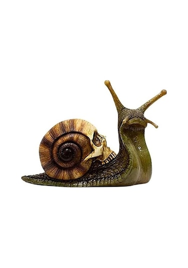 Novahub Salyangoz Kafatası Heykel Bahçe Heykeli Salyangoz Heykelcik İskelet Salyangoz Reçine El Sanatları Gotik Dekorasyon Ev Dekorasyon Süsler A A