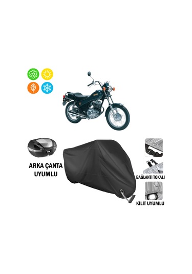 Yamaha SR125 Motosiklet Brandası ( Kilit Uyumlu - Siyah