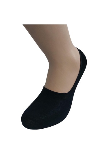 6'lı Erkek Bambu Babet Çorap-siyah Siyah