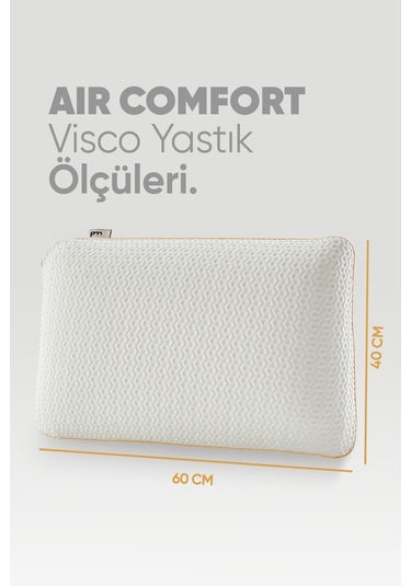 Visko Yastık - Ortopedik Uyku Yastığı - Tombul Düz Visco Yastık - Cilt Dostu Anti Uv Beyaz