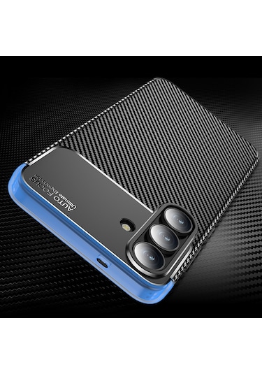 Samsung Galaxy Uyumlu S25 Fe Kılıf Karbon Silikon Case Kapak Siyah