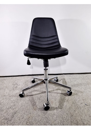 Bintaşmobilya Siyah Deri Rahat Ofis Toplantı Sandalyesi