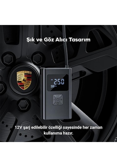 Coofbe 12v Led Işıklı Kablolu Ve Kablosuz Araç Lastik Şişirme Pompası Lastik Şişirme Kompresör Pompası