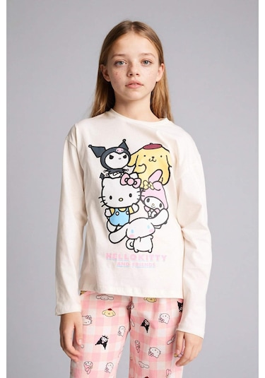 Defacto %100 Pamuklu Hello Kıtty 2'li Pijama Takımı Kız Çocuk H1070A826SP