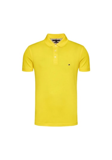 Tommy Hilfiger Polo Yaka Pike Erkek T-shirt Sarı