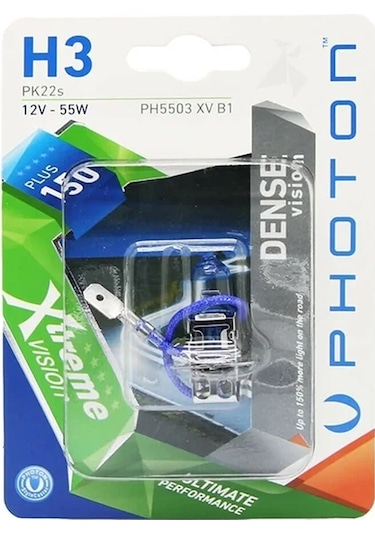 Photon H3 12v 55w Xtreme Vision +%150 Fazla Işık Tekli Blister Ampul